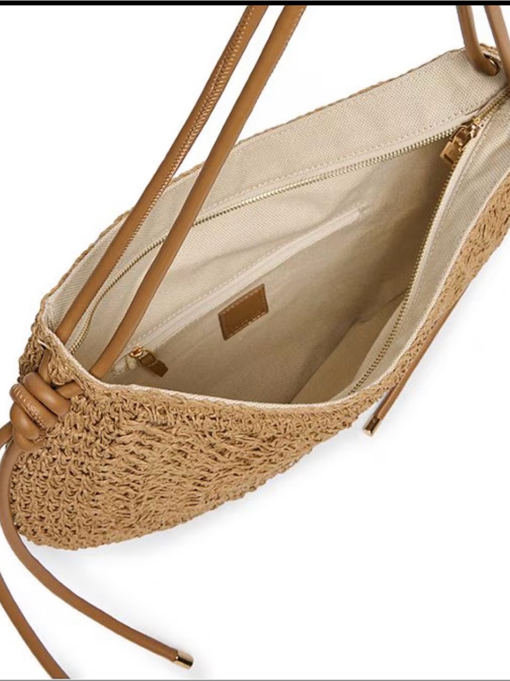 Dolce Vita Freya Tan Woven Crescent Raffia Bag - Picture 2 of 8